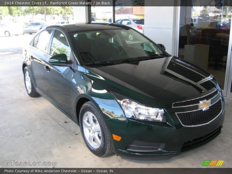 Rainforest Green Metallic / Jet Black 2014 Chevrolet Cruze LT