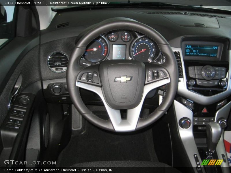 Rainforest Green Metallic / Jet Black 2014 Chevrolet Cruze LT