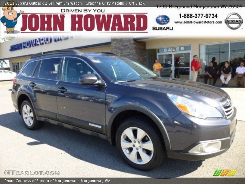 Graphite Gray Metallic / Off Black 2011 Subaru Outback 2.5i Premium Wagon