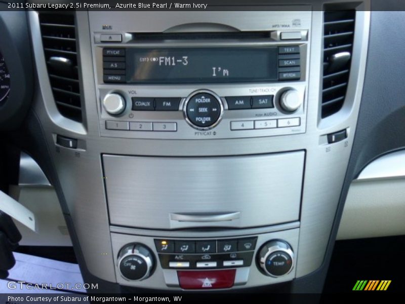 Azurite Blue Pearl / Warm Ivory 2011 Subaru Legacy 2.5i Premium
