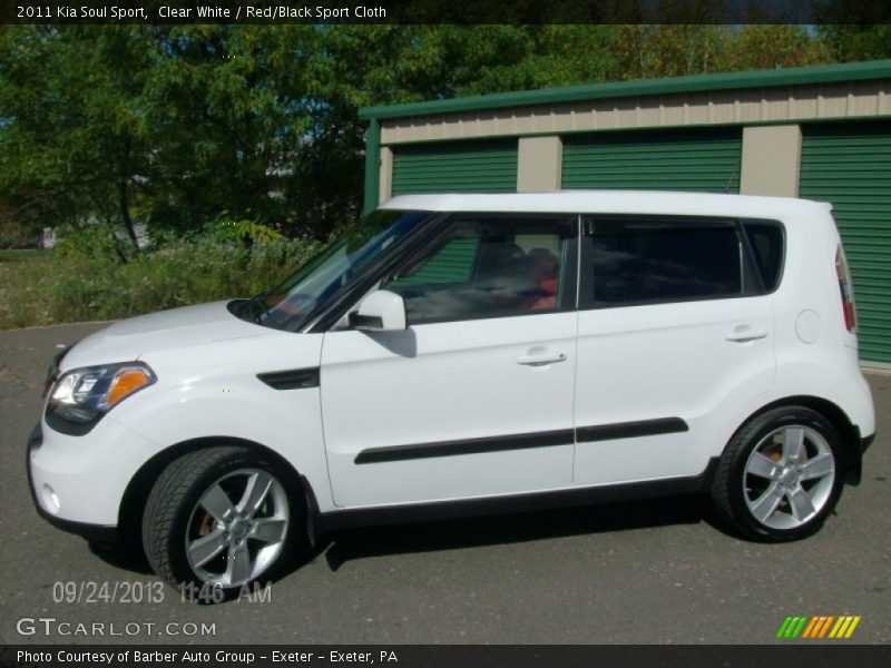 Clear White / Red/Black Sport Cloth 2011 Kia Soul Sport