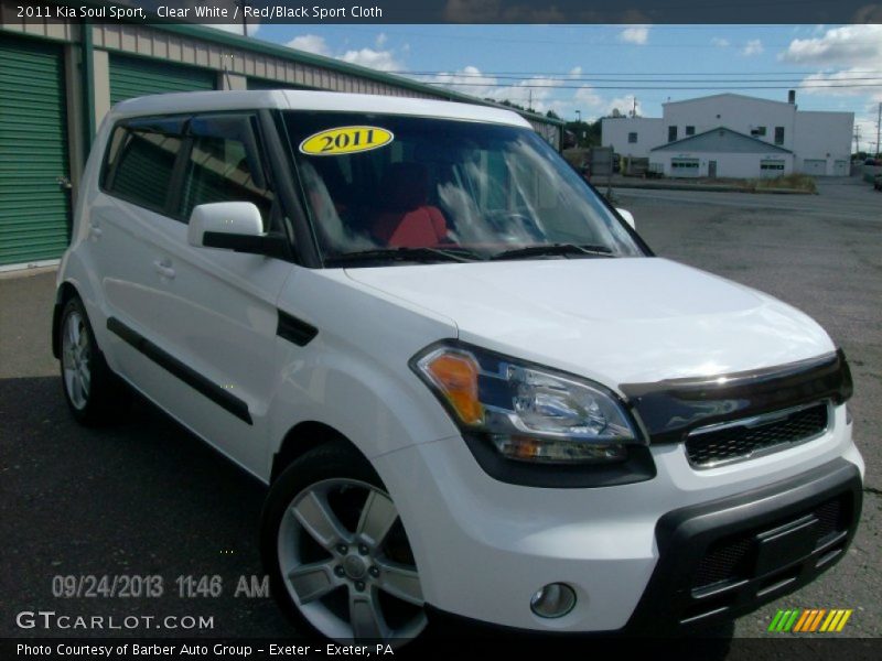 Clear White / Red/Black Sport Cloth 2011 Kia Soul Sport