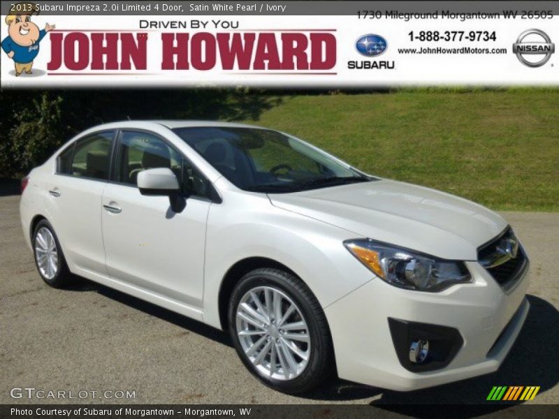 Satin White Pearl / Ivory 2013 Subaru Impreza 2.0i Limited 4 Door