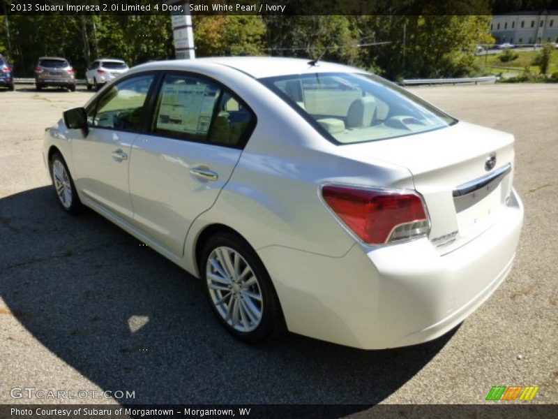 Satin White Pearl / Ivory 2013 Subaru Impreza 2.0i Limited 4 Door
