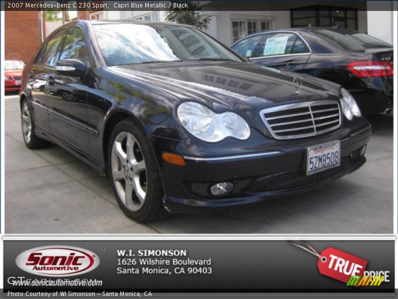 Capri Blue Metallic / Black 2007 Mercedes-Benz C 230 Sport