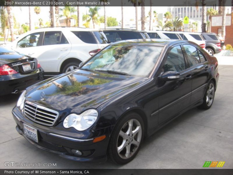 Capri Blue Metallic / Black 2007 Mercedes-Benz C 230 Sport