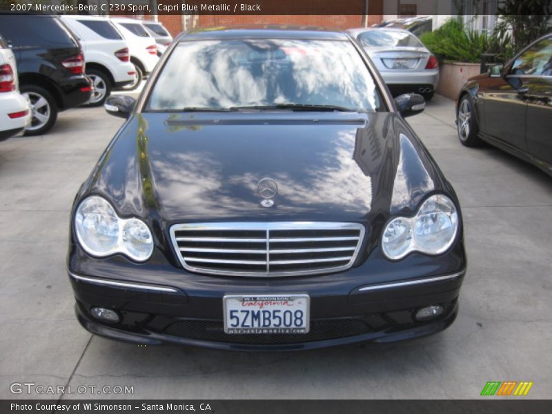 Capri Blue Metallic / Black 2007 Mercedes-Benz C 230 Sport