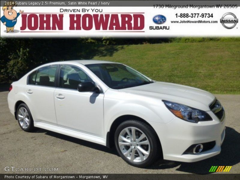 Satin White Pearl / Ivory 2014 Subaru Legacy 2.5i Premium