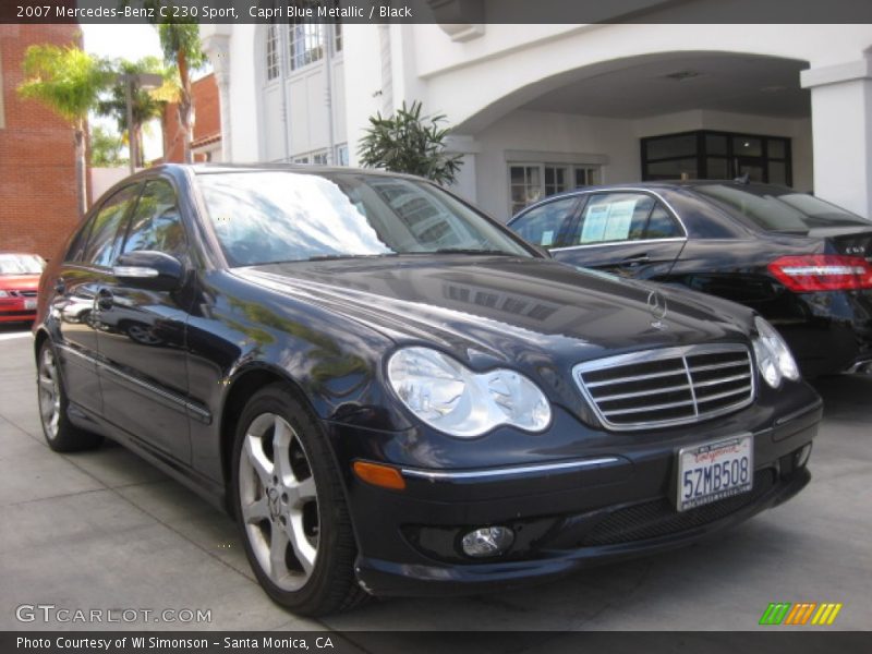 Capri Blue Metallic / Black 2007 Mercedes-Benz C 230 Sport