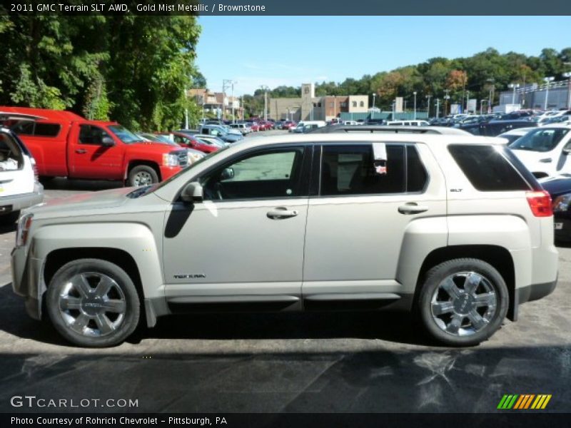 Gold Mist Metallic / Brownstone 2011 GMC Terrain SLT AWD