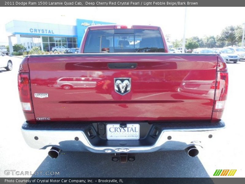 Deep Cherry Red Crystal Pearl / Light Pebble Beige/Bark Brown 2011 Dodge Ram 1500 Laramie Quad Cab
