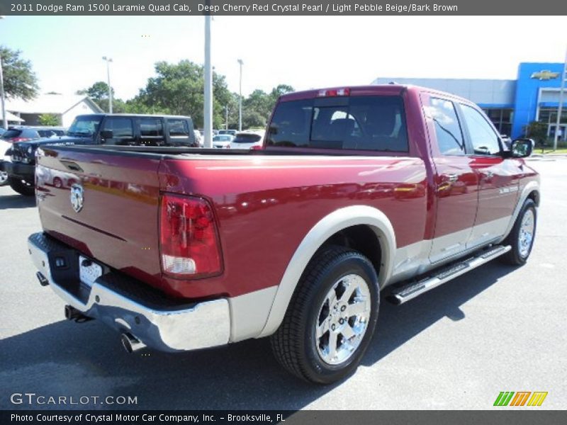 Deep Cherry Red Crystal Pearl / Light Pebble Beige/Bark Brown 2011 Dodge Ram 1500 Laramie Quad Cab