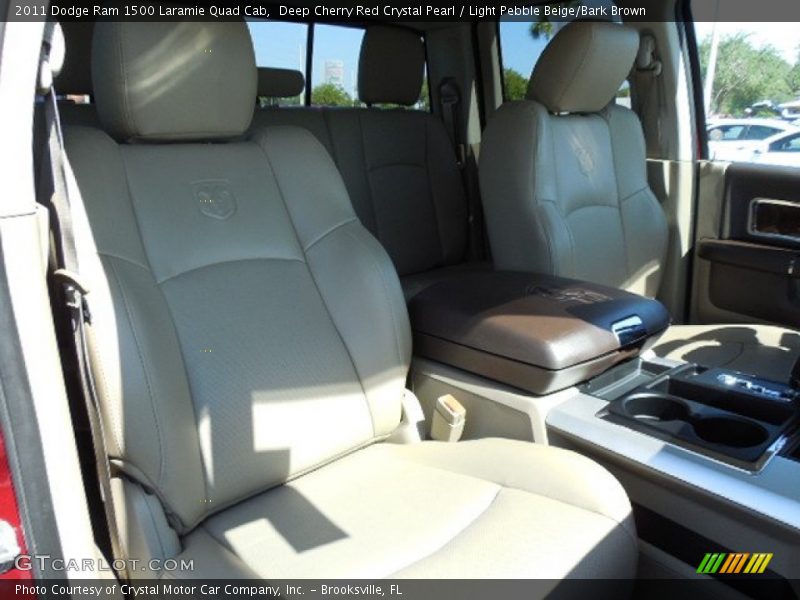 Deep Cherry Red Crystal Pearl / Light Pebble Beige/Bark Brown 2011 Dodge Ram 1500 Laramie Quad Cab
