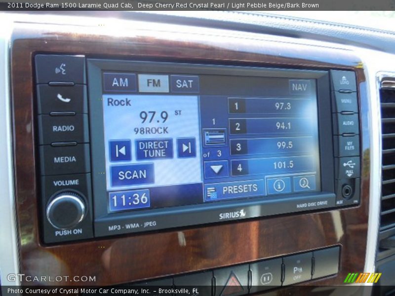 Deep Cherry Red Crystal Pearl / Light Pebble Beige/Bark Brown 2011 Dodge Ram 1500 Laramie Quad Cab