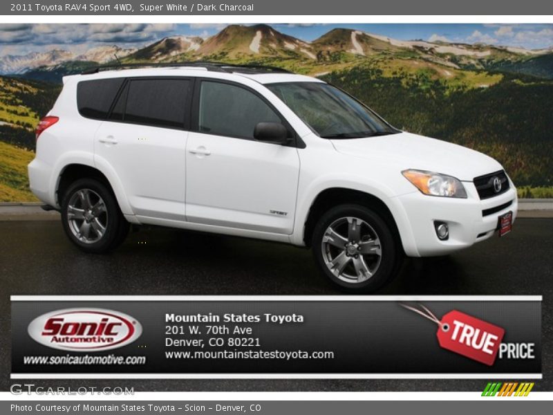 Super White / Dark Charcoal 2011 Toyota RAV4 Sport 4WD