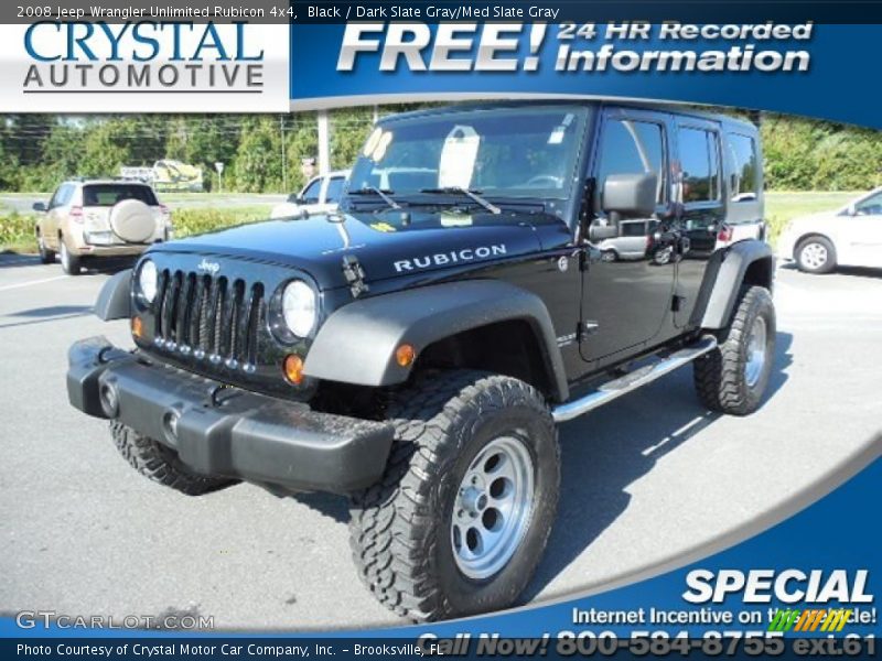Black / Dark Slate Gray/Med Slate Gray 2008 Jeep Wrangler Unlimited Rubicon 4x4