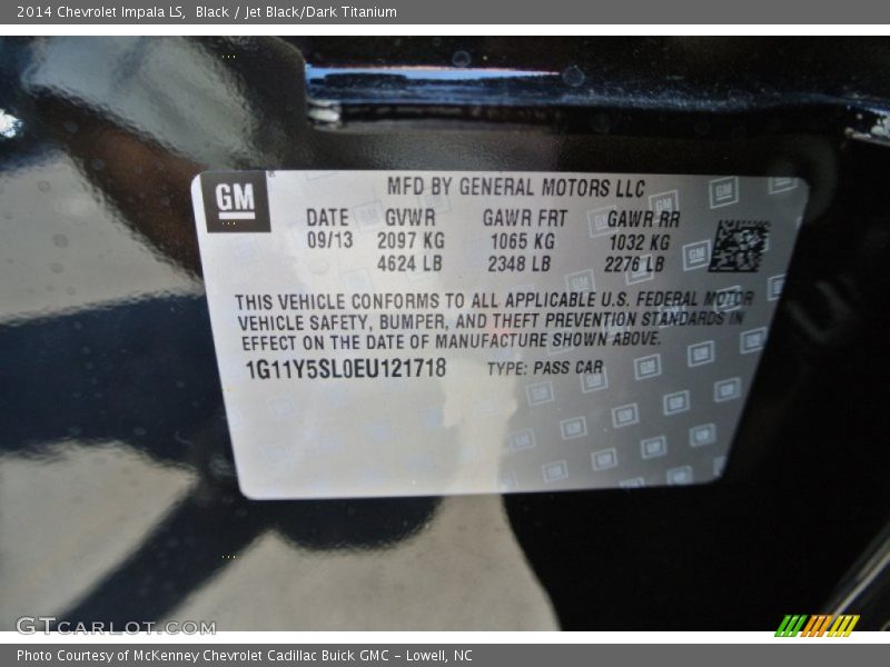 Black / Jet Black/Dark Titanium 2014 Chevrolet Impala LS