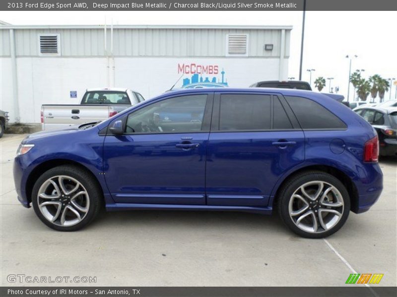Deep Impact Blue Metallic / Charcoal Black/Liquid Silver Smoke Metallic 2013 Ford Edge Sport AWD