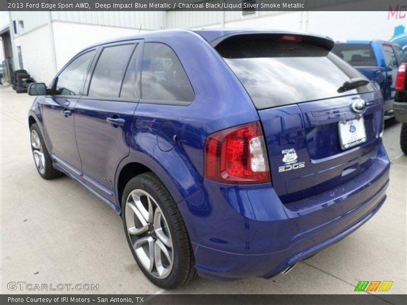 Deep Impact Blue Metallic / Charcoal Black/Liquid Silver Smoke Metallic 2013 Ford Edge Sport AWD