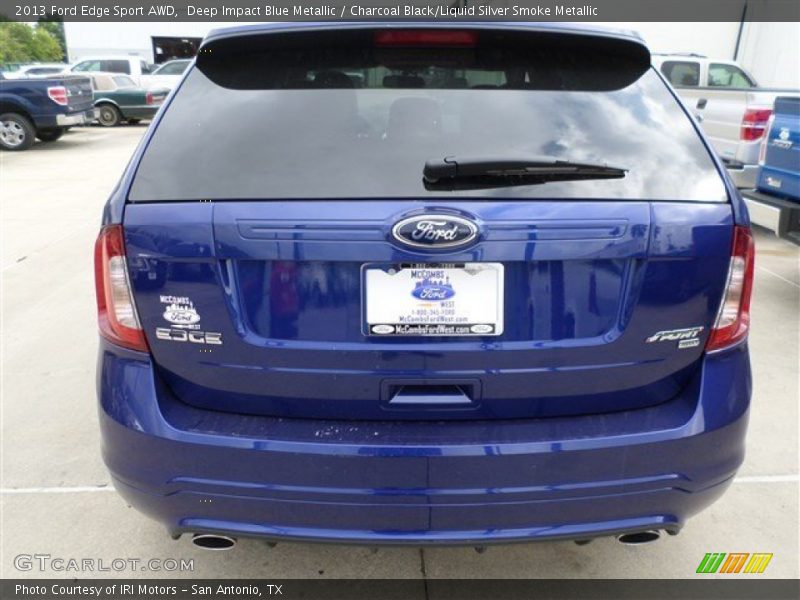 Deep Impact Blue Metallic / Charcoal Black/Liquid Silver Smoke Metallic 2013 Ford Edge Sport AWD