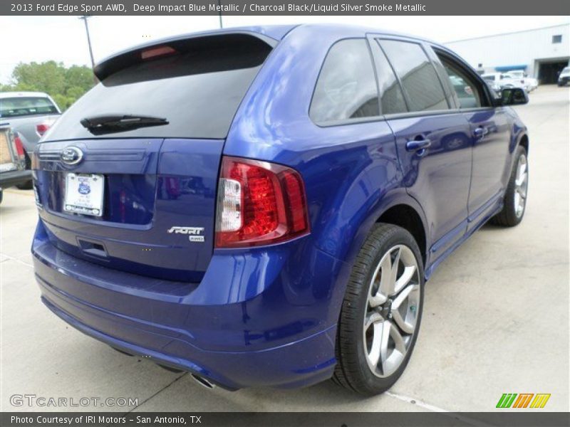 Deep Impact Blue Metallic / Charcoal Black/Liquid Silver Smoke Metallic 2013 Ford Edge Sport AWD