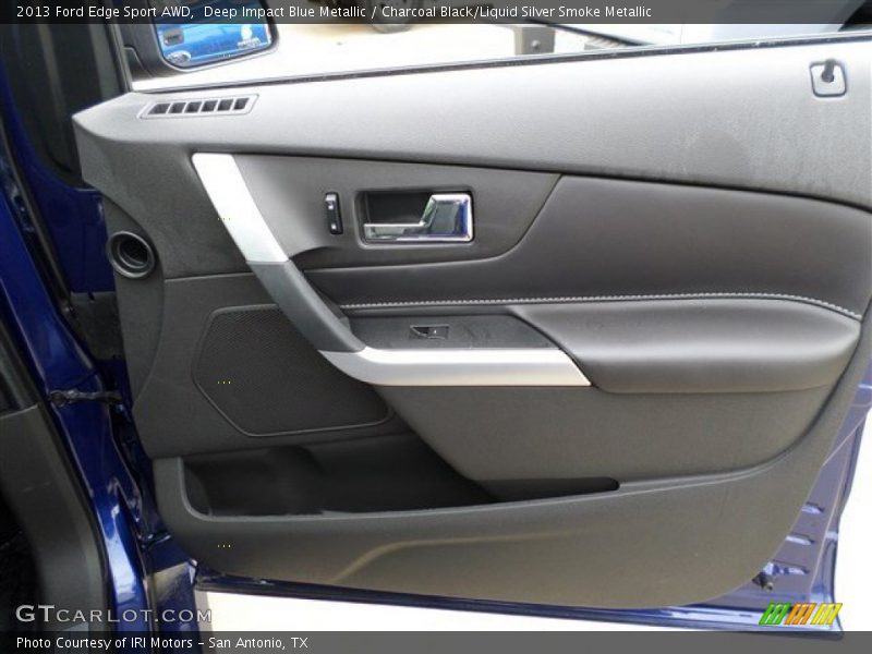 Deep Impact Blue Metallic / Charcoal Black/Liquid Silver Smoke Metallic 2013 Ford Edge Sport AWD