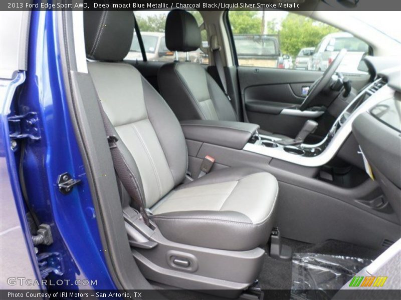 Deep Impact Blue Metallic / Charcoal Black/Liquid Silver Smoke Metallic 2013 Ford Edge Sport AWD