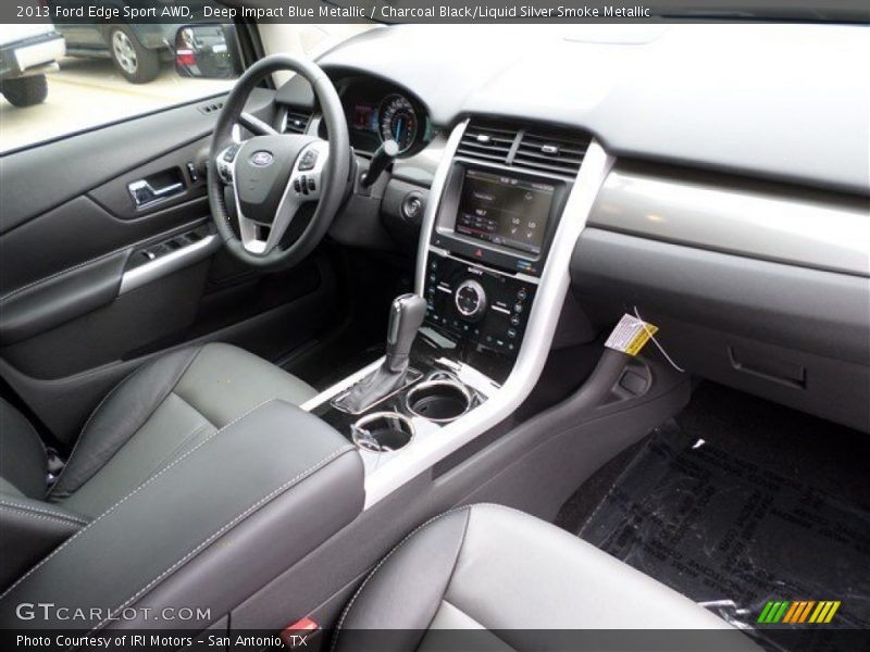Deep Impact Blue Metallic / Charcoal Black/Liquid Silver Smoke Metallic 2013 Ford Edge Sport AWD