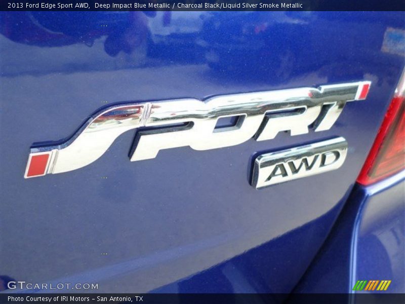 Deep Impact Blue Metallic / Charcoal Black/Liquid Silver Smoke Metallic 2013 Ford Edge Sport AWD