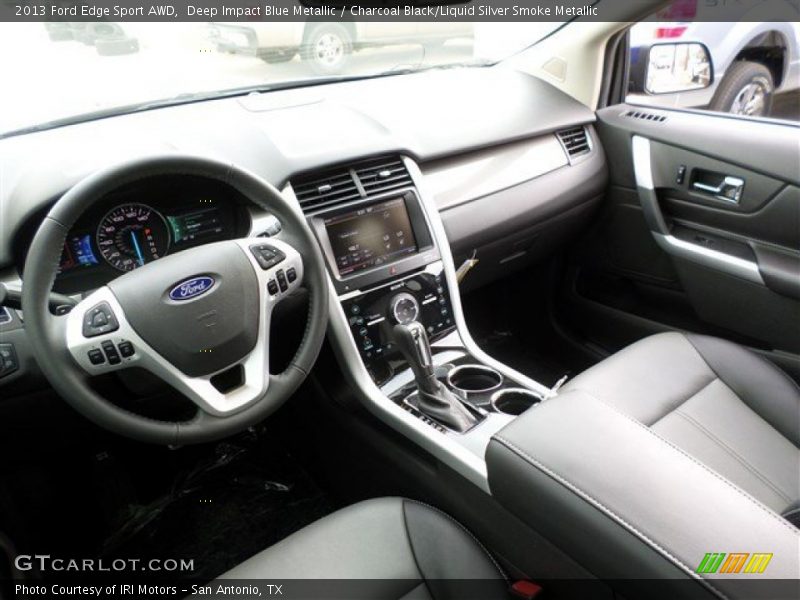 Deep Impact Blue Metallic / Charcoal Black/Liquid Silver Smoke Metallic 2013 Ford Edge Sport AWD