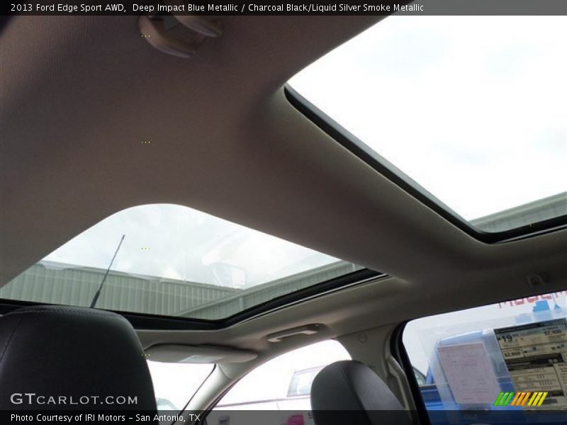 Deep Impact Blue Metallic / Charcoal Black/Liquid Silver Smoke Metallic 2013 Ford Edge Sport AWD