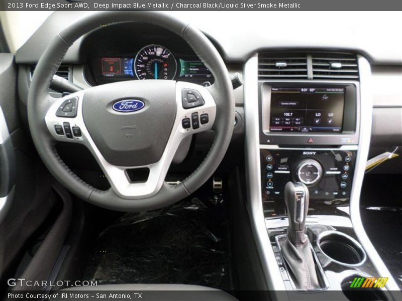 Deep Impact Blue Metallic / Charcoal Black/Liquid Silver Smoke Metallic 2013 Ford Edge Sport AWD