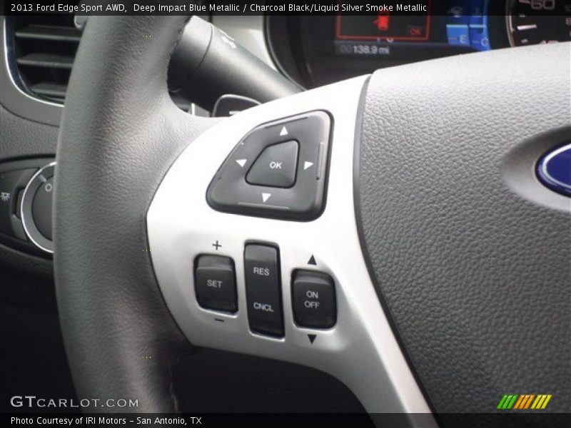 Deep Impact Blue Metallic / Charcoal Black/Liquid Silver Smoke Metallic 2013 Ford Edge Sport AWD