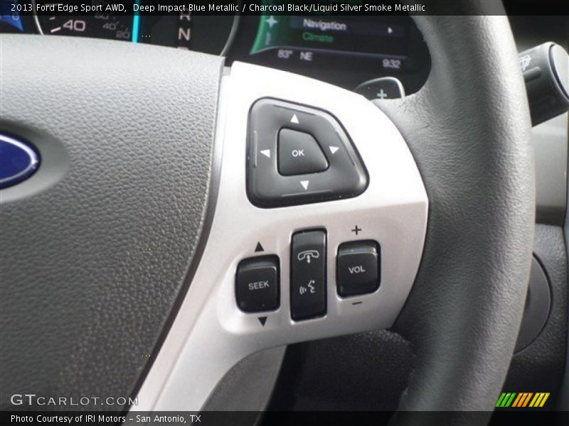 Deep Impact Blue Metallic / Charcoal Black/Liquid Silver Smoke Metallic 2013 Ford Edge Sport AWD