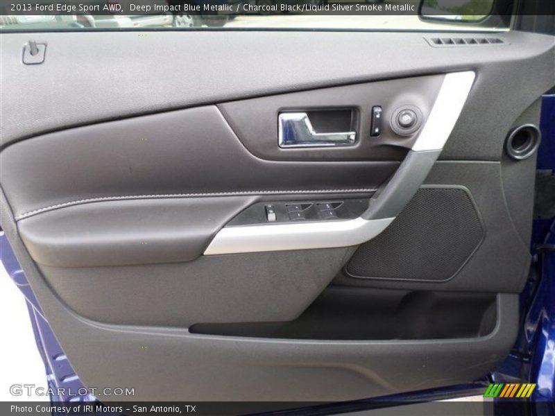 Deep Impact Blue Metallic / Charcoal Black/Liquid Silver Smoke Metallic 2013 Ford Edge Sport AWD