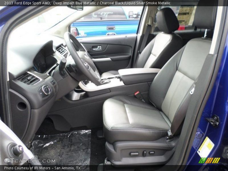 Deep Impact Blue Metallic / Charcoal Black/Liquid Silver Smoke Metallic 2013 Ford Edge Sport AWD