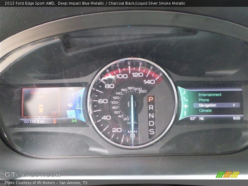 Deep Impact Blue Metallic / Charcoal Black/Liquid Silver Smoke Metallic 2013 Ford Edge Sport AWD