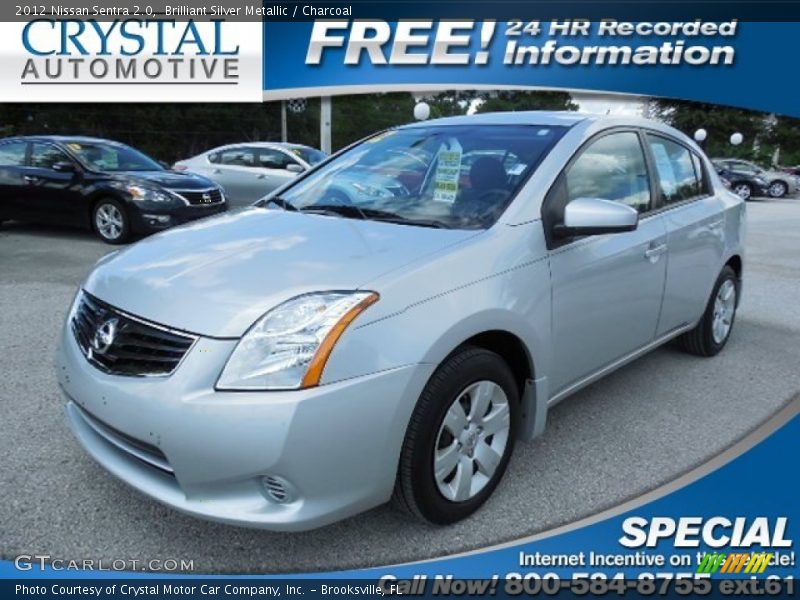 Brilliant Silver Metallic / Charcoal 2012 Nissan Sentra 2.0