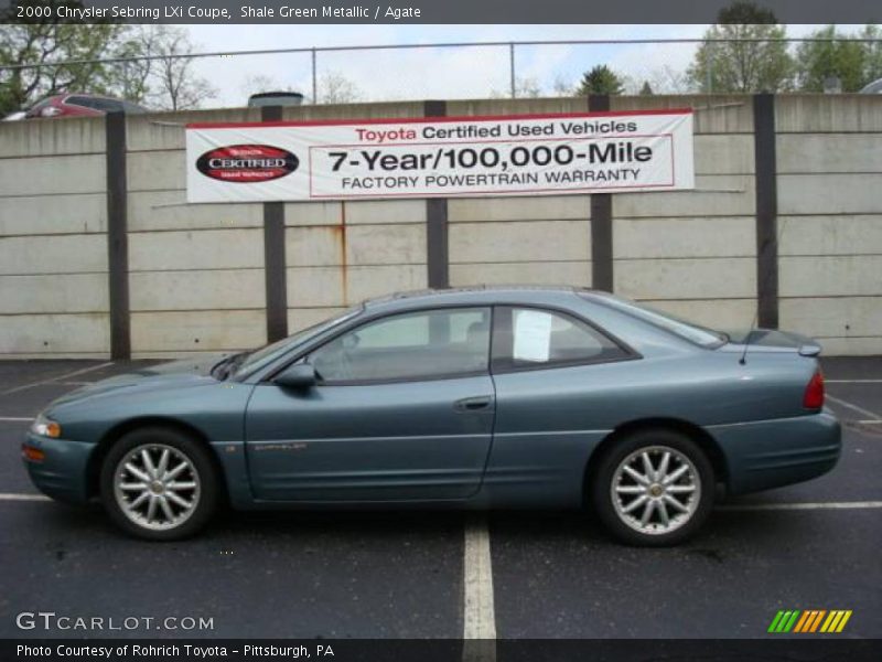 Shale Green Metallic / Agate 2000 Chrysler Sebring LXi Coupe