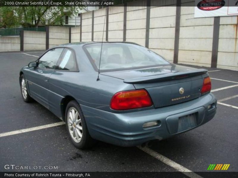 Shale Green Metallic / Agate 2000 Chrysler Sebring LXi Coupe