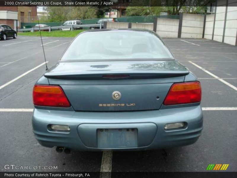 Shale Green Metallic / Agate 2000 Chrysler Sebring LXi Coupe