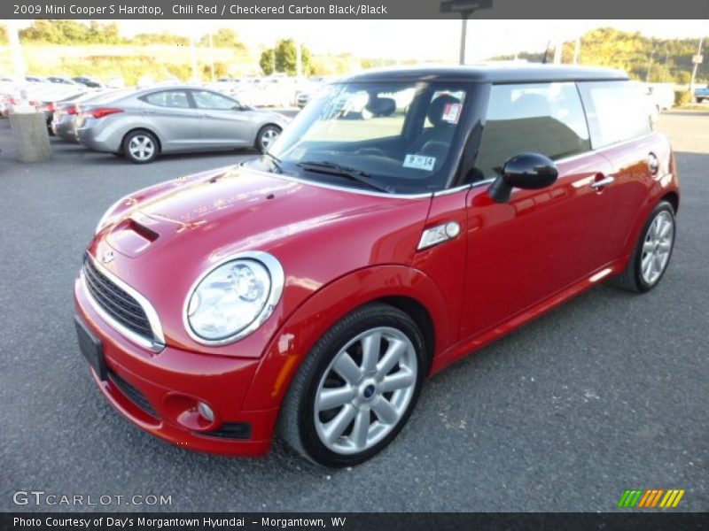 Chili Red / Checkered Carbon Black/Black 2009 Mini Cooper S Hardtop