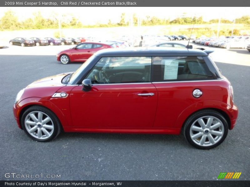 Chili Red / Checkered Carbon Black/Black 2009 Mini Cooper S Hardtop