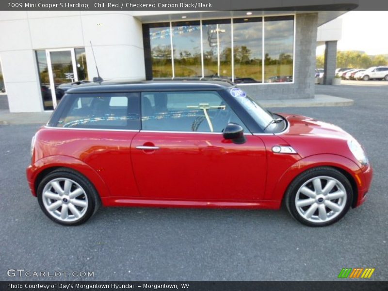 Chili Red / Checkered Carbon Black/Black 2009 Mini Cooper S Hardtop
