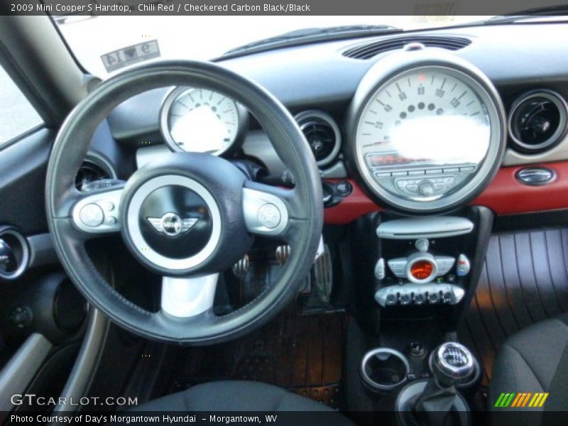 Chili Red / Checkered Carbon Black/Black 2009 Mini Cooper S Hardtop