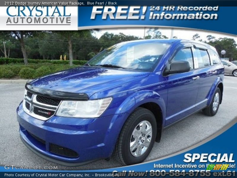 Blue Pearl / Black 2012 Dodge Journey American Value Package