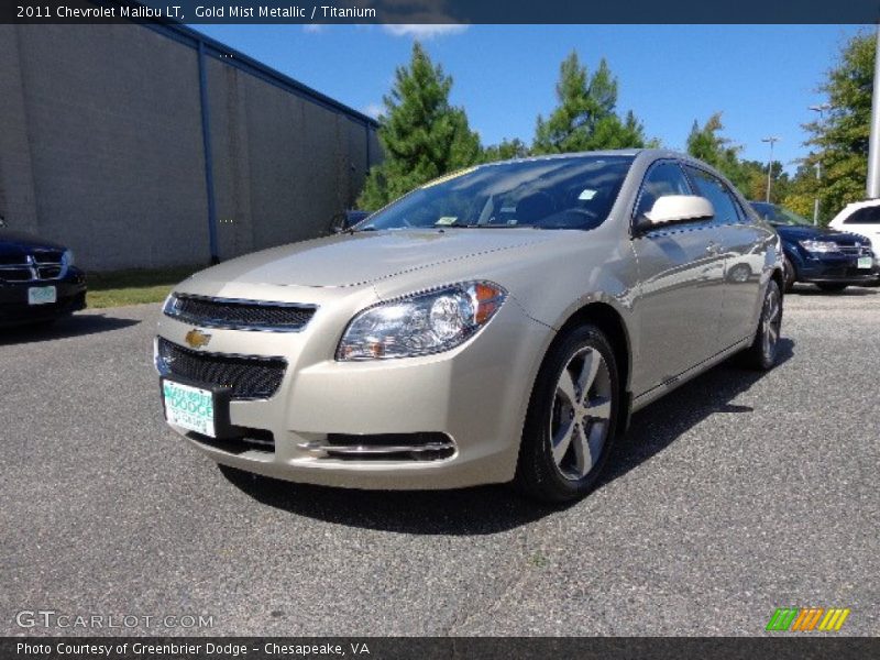 Gold Mist Metallic / Titanium 2011 Chevrolet Malibu LT