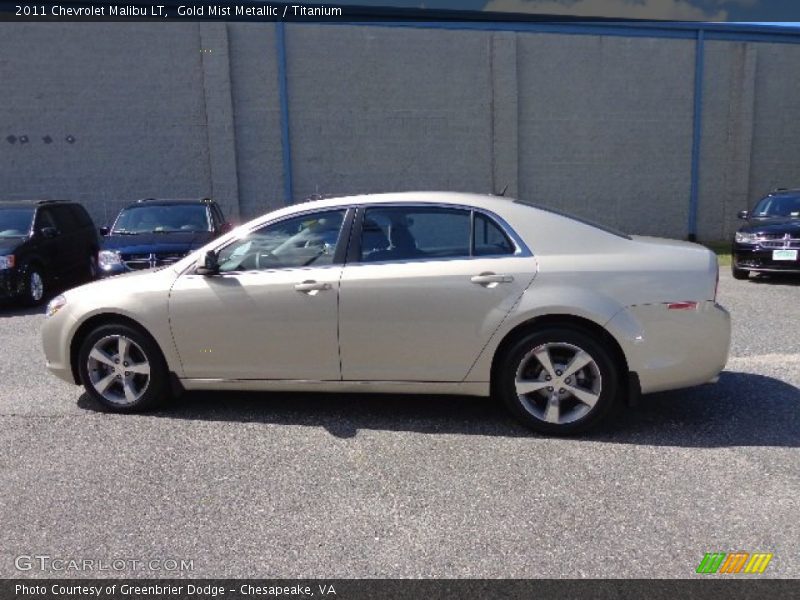 Gold Mist Metallic / Titanium 2011 Chevrolet Malibu LT