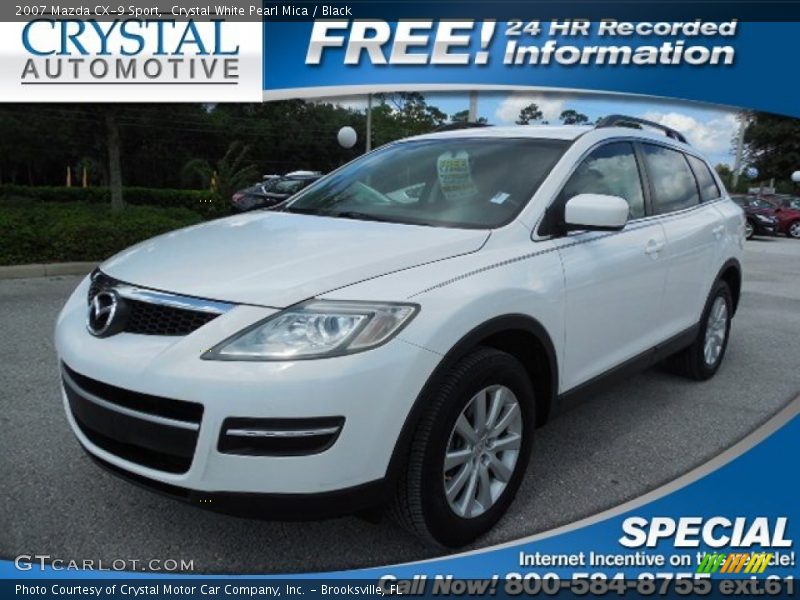 Crystal White Pearl Mica / Black 2007 Mazda CX-9 Sport