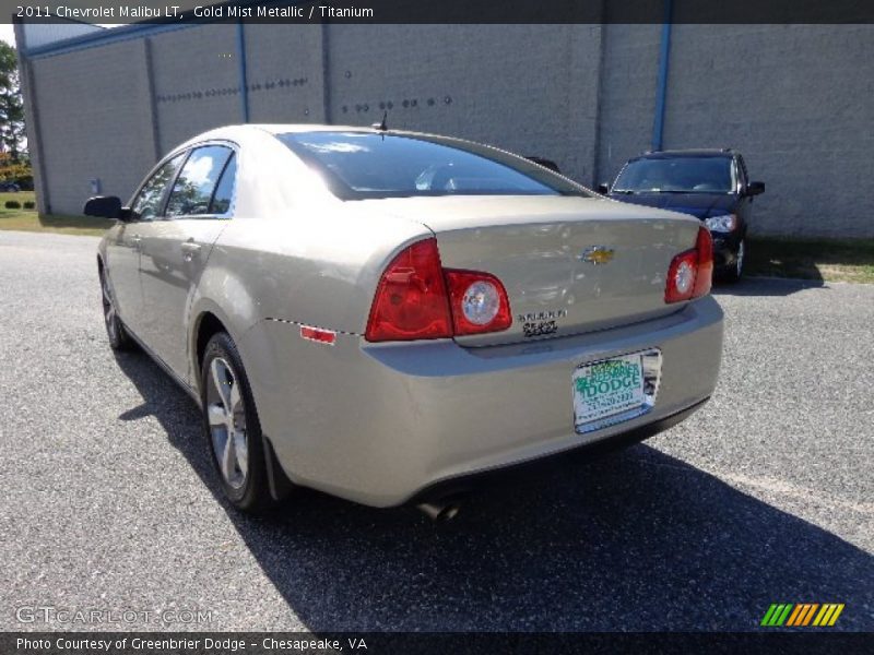 Gold Mist Metallic / Titanium 2011 Chevrolet Malibu LT